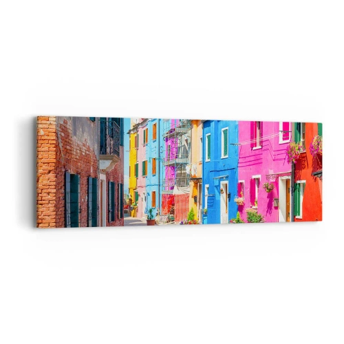 Cuadro sobre lienzo - Impresión de Imagen - Pueblo colorido - 90x30 cm