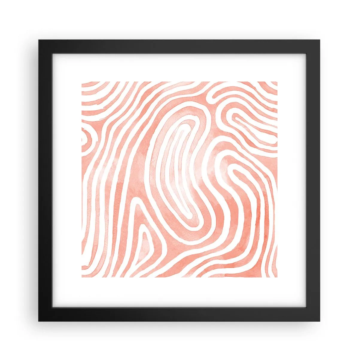 Póster en marco negro - En un laberinto de coral - 30x30 cm