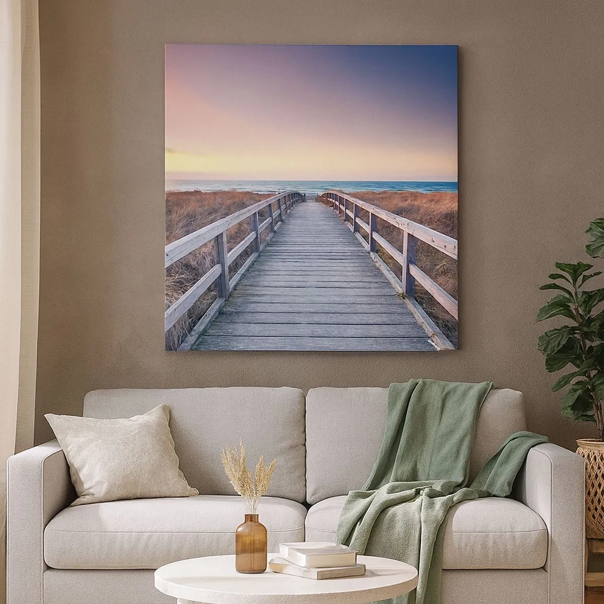 Cuadro sobre lienzo - Impresión de Imagen - Aurora vespertina del Báltico - 30x30 cm