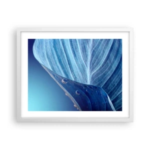 Póster en marco blanco - Gotas ocultas de azul - 50x40 cm