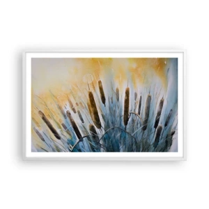 Póster en marco blanco - El frío del agua, el calor del sol - 91x61 cm