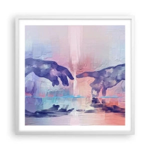 Póster en marco blanco - Chispa divina de vida - 60x60 cm