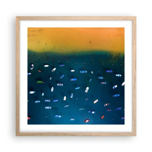 Póster en marco roble claro - Un juego de vacaciones - 50x50 cm