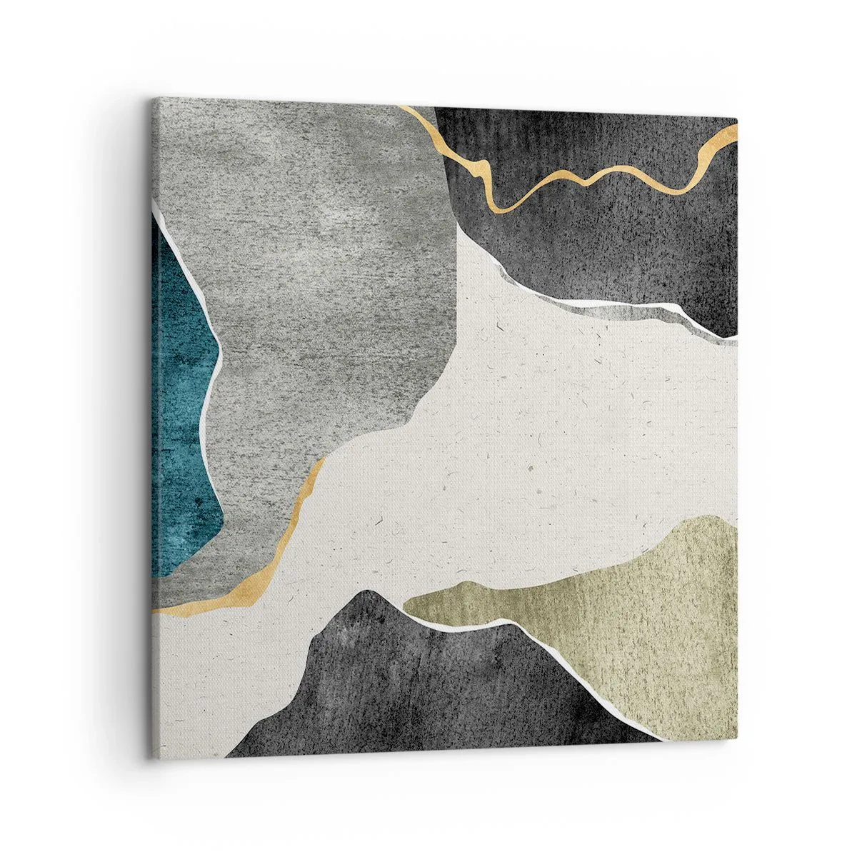 Cuadro sobre lienzo - Impresión de Imagen - Composición en mosaico con una hebra de oro - 50x50 cm