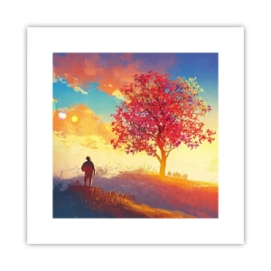 Póster - Un peregrino en su destino - 30x30 cm