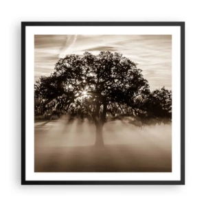 Póster en marco negro - Un árbol de buenas noticias  - 60x60 cm