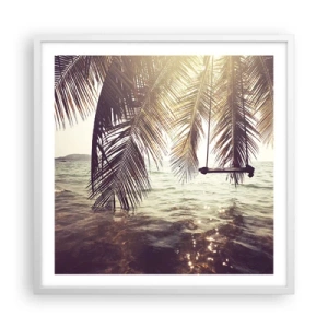 Póster en marco blanco - Columpiar la imaginación - 60x60 cm