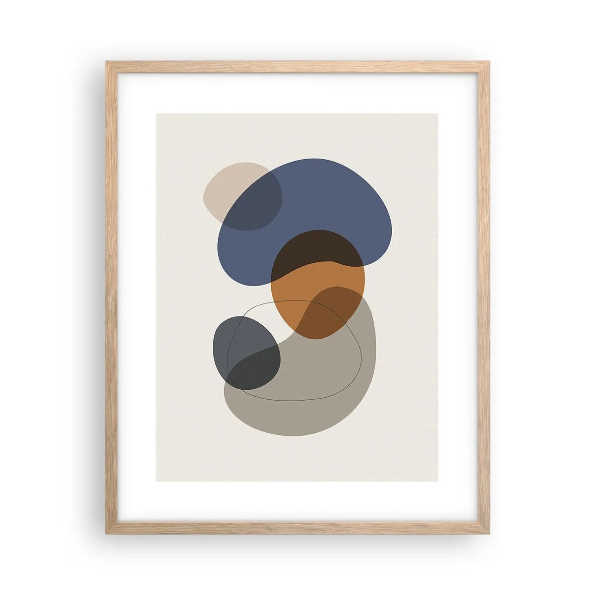 Póster en marco roble claro - Gotas de color - 40x50 cm