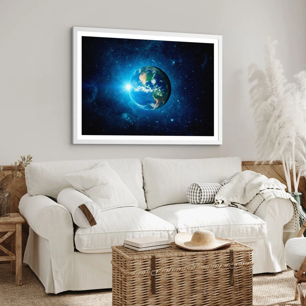 Póster en marco blanco - Estamos en el cielo - 70x50 cm
