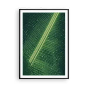 Póster en marco negro - Estructura del verde - 70x100 cm