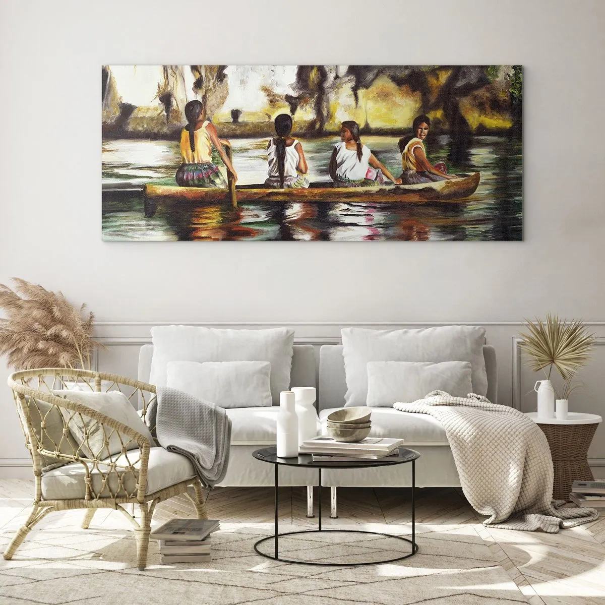 Cuadro sobre vidrio - Impresiones sobre Vidrio - En un paraíso polinesio - 100x40 cm