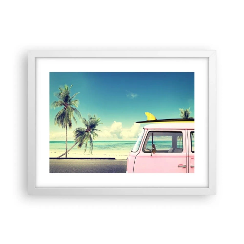 Póster en marco blanco - Comienzan las vacaciones - 40x30 cm