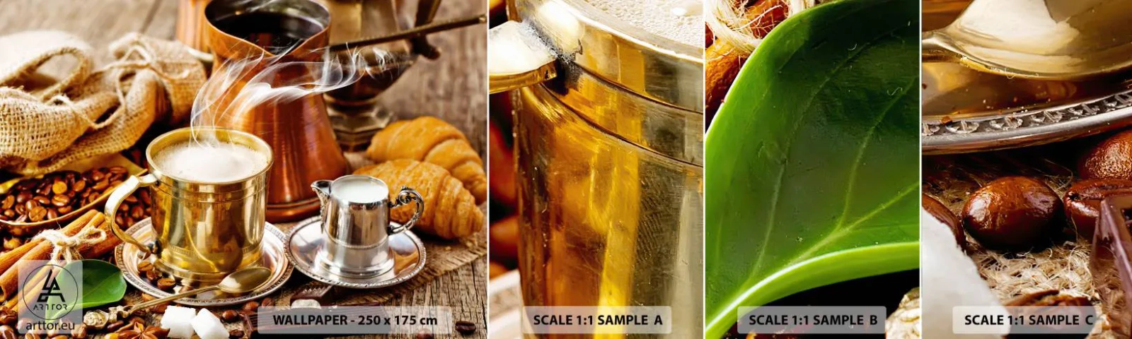 Muestra de fotomural autoadhesivo Deluxe Sticker - Que tengas un buen día - Café, Gastronomía, Cocina - 100x30 cm