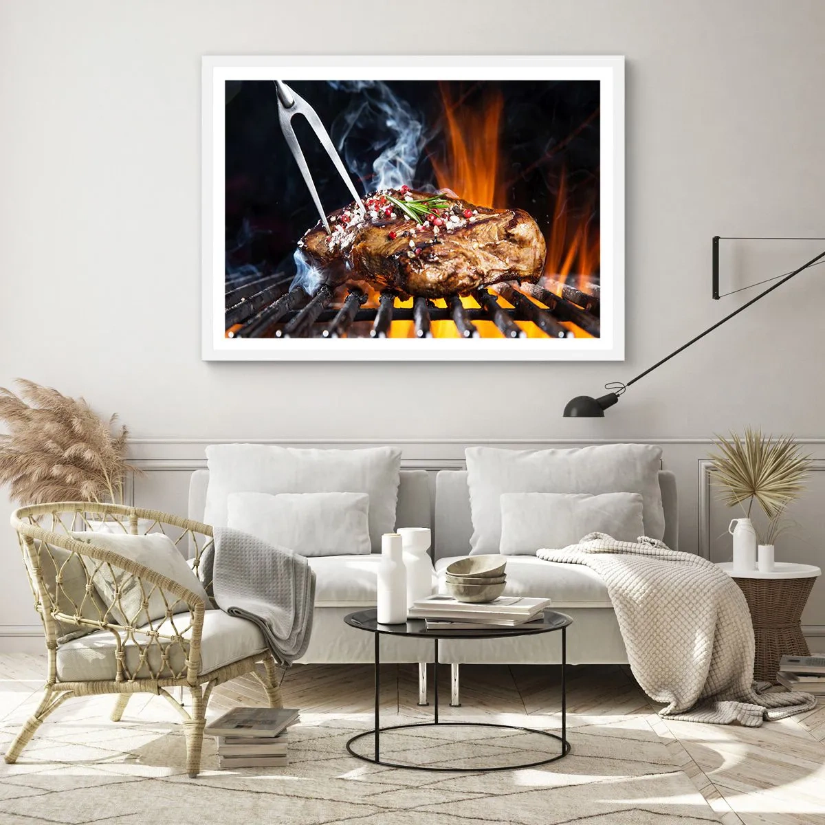 Póster en marco blanco - Jugoso y fragante - 91x61 cm