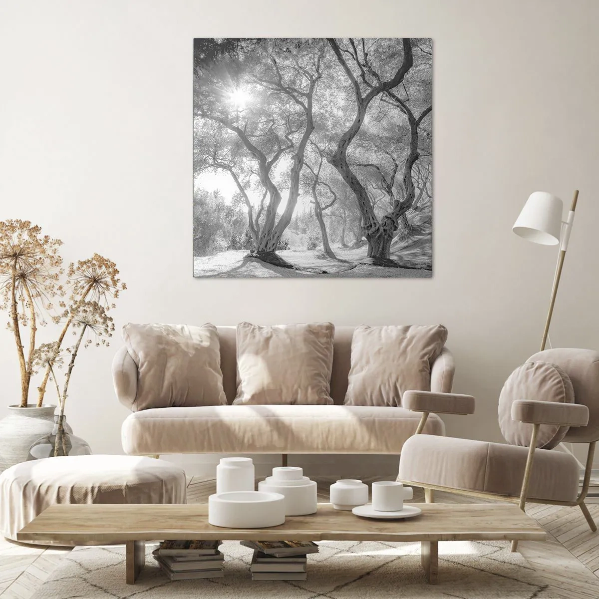 Cuadro sobre lienzo - Impresión de Imagen - En un olivar - 30x30 cm
