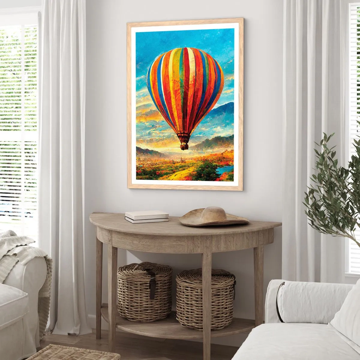 Póster en marco roble claro - En silencio se ve el horizonte - 70x100 cm