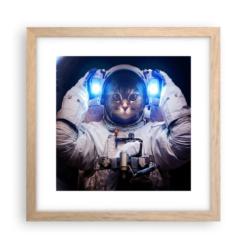 Póster en marco roble claro - Houston, tienes un problema. - 30x30 cm