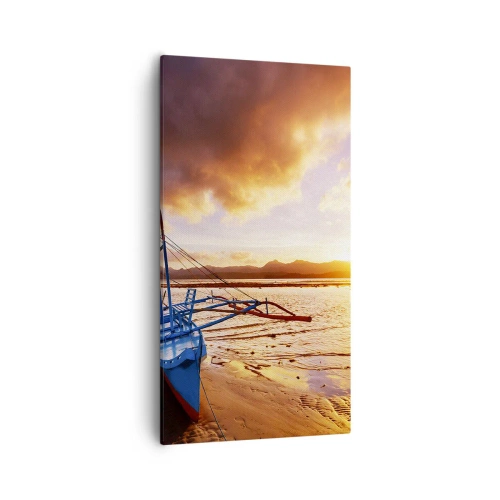 Cuadro sobre lienzo - Impresión de Imagen - Después de un largo día, relájate en la arena - 55x100 cm