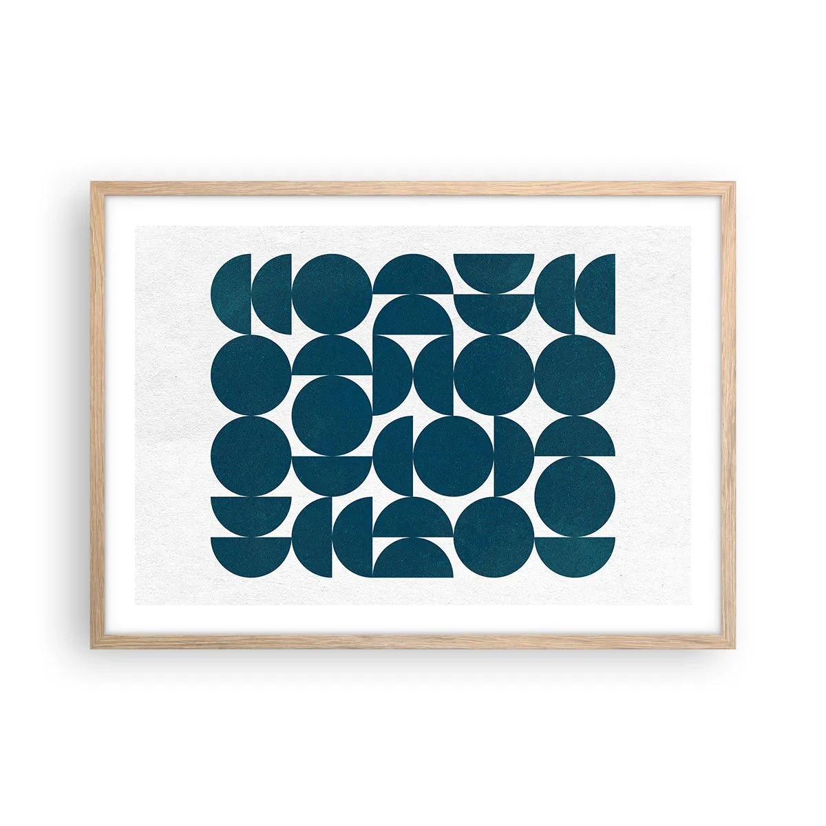 Póster en marco roble claro - Círculos y semicírculos - 70x50 cm