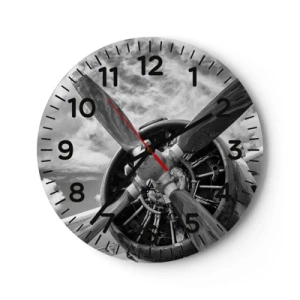 Reloj de pared - Reloj de vidrio - Conquistador de los cielos - 30x30 cm