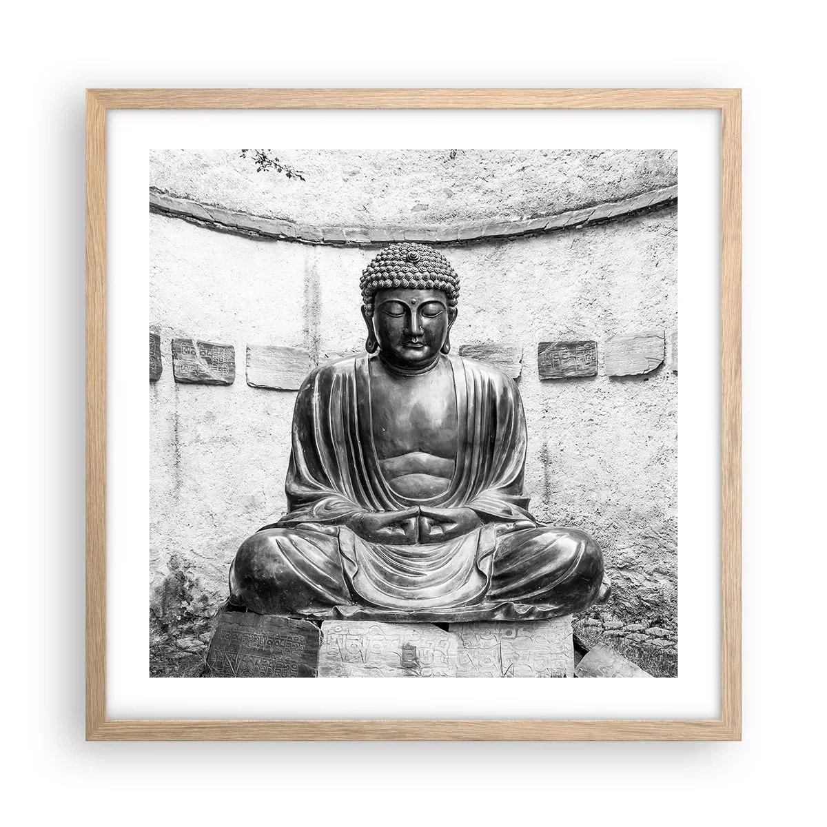 Póster en marco roble claro - En la fuente de la paz - 50x50 cm