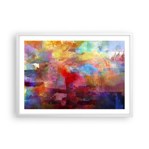 Póster en marco blanco - Mira dentro del arco iris - 70x50 cm