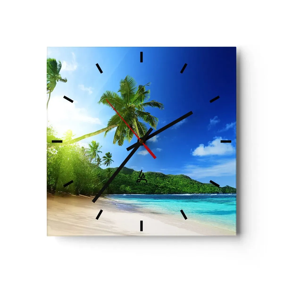 Reloj de pared - Reloj de vidrio - Un suave toque tropical - 40x40 cm