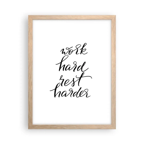 Póster en marco roble claro - Balance de vida - 30x40 cm