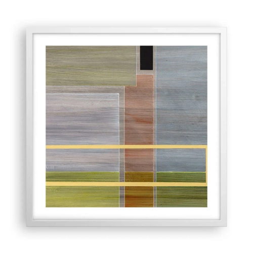 Póster en marco blanco - Recto y tranquilo - 50x50 cm