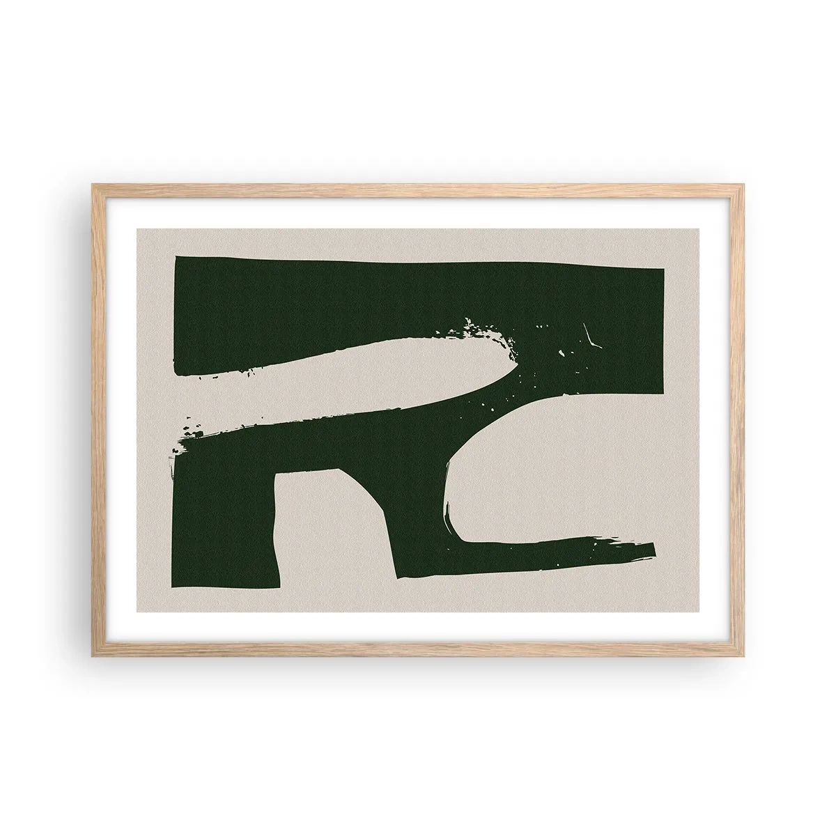 Póster en marco roble claro - Bahías de blanco - 70x50 cm