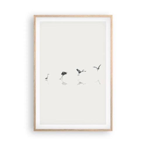 Póster en marco roble claro - Cuatro sencillos pasos para despegar - 61x91 cm