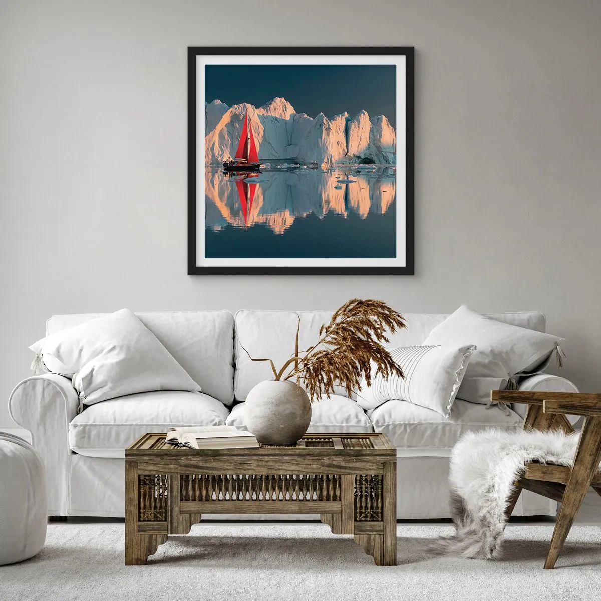 Póster en marco negro - En el límite del mundo - 50x50 cm