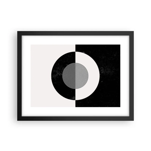 Póster en marco negro - Armonía en blanco y negro - 40x30 cm