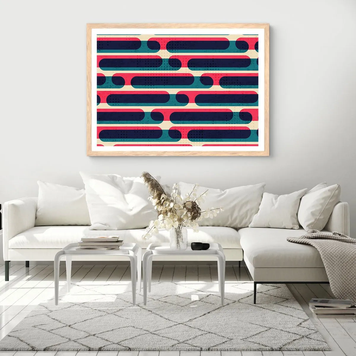 Póster en marco roble claro - Profundidad y relieve - 100x70 cm