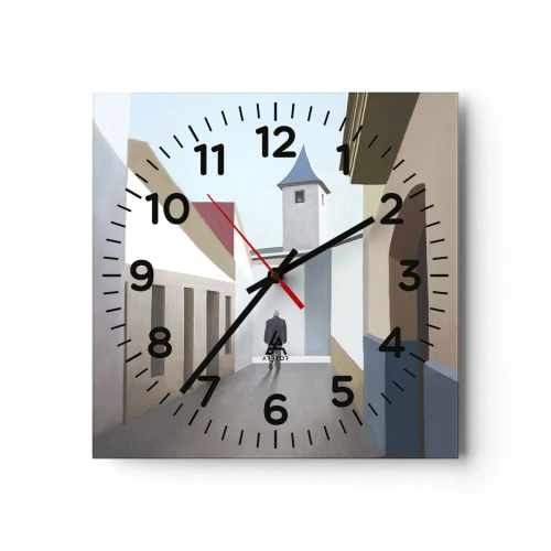 Reloj de pared - Reloj de vidrio - Paseo soleado - 30x30 cm