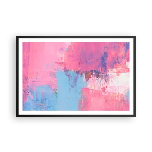 Póster en marco negro - Rosa, azul y una pizca de luz - 91x61 cm