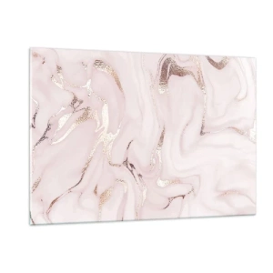 Cuadro sobre vidrio - Impresiones sobre Vidrio - Patrón de mármol abstracto de oro rosa - 120x80cm - En rosa - Decoración de pared moderna para salón y dormitorio ARTTOR
