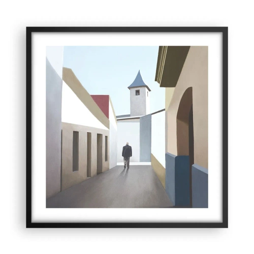 Póster en marco negro - Paseo soleado - 50x50 cm