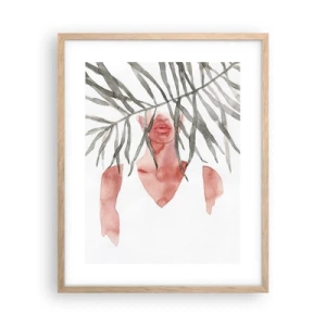 Póster en marco roble claro - Dama del trópico - 40x50 cm