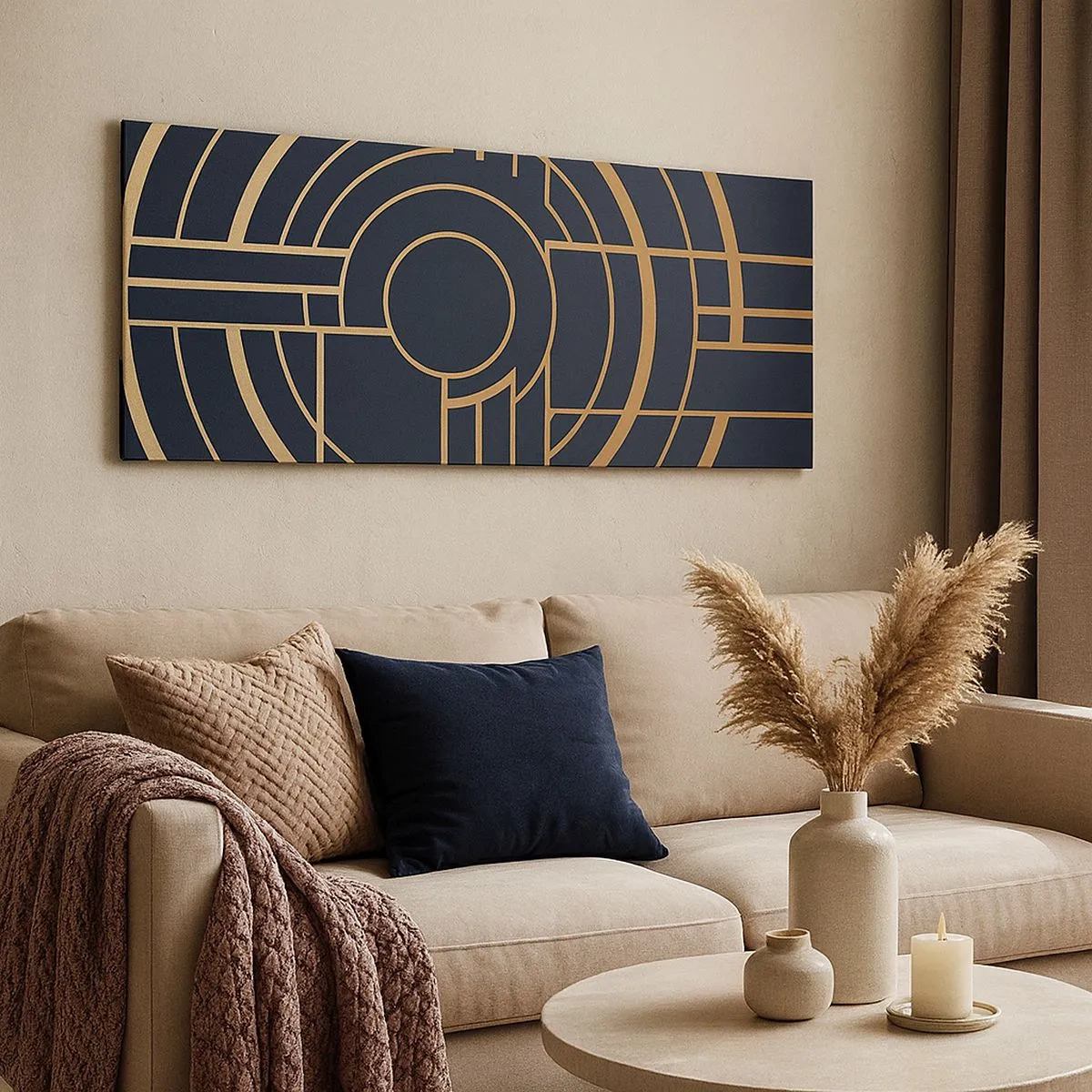 Cuadro sobre lienzo - Impresión de Imagen - Giro de los elementos - 100x40 cm