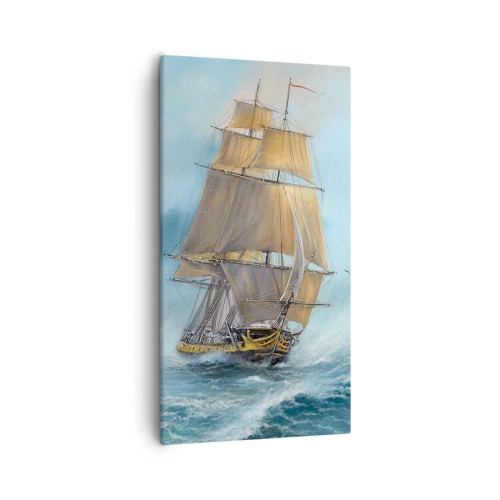 Cuadro sobre lienzo - Impresión de Imagen - Surcando las olas - 55x100 cm