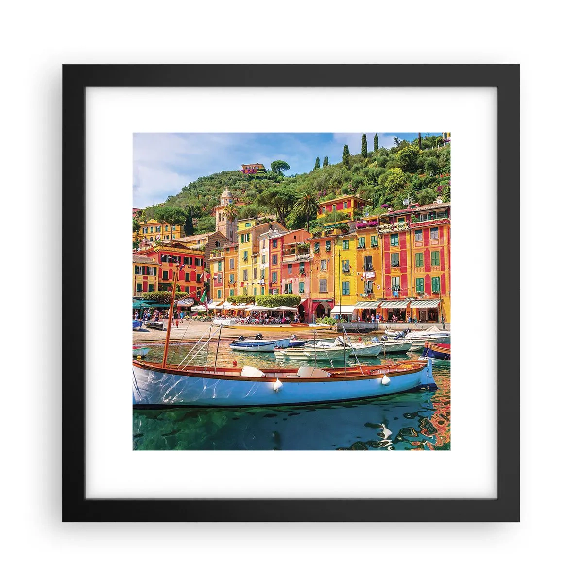Póster en marco negro - Mañanas italianas - 30x30 cm
