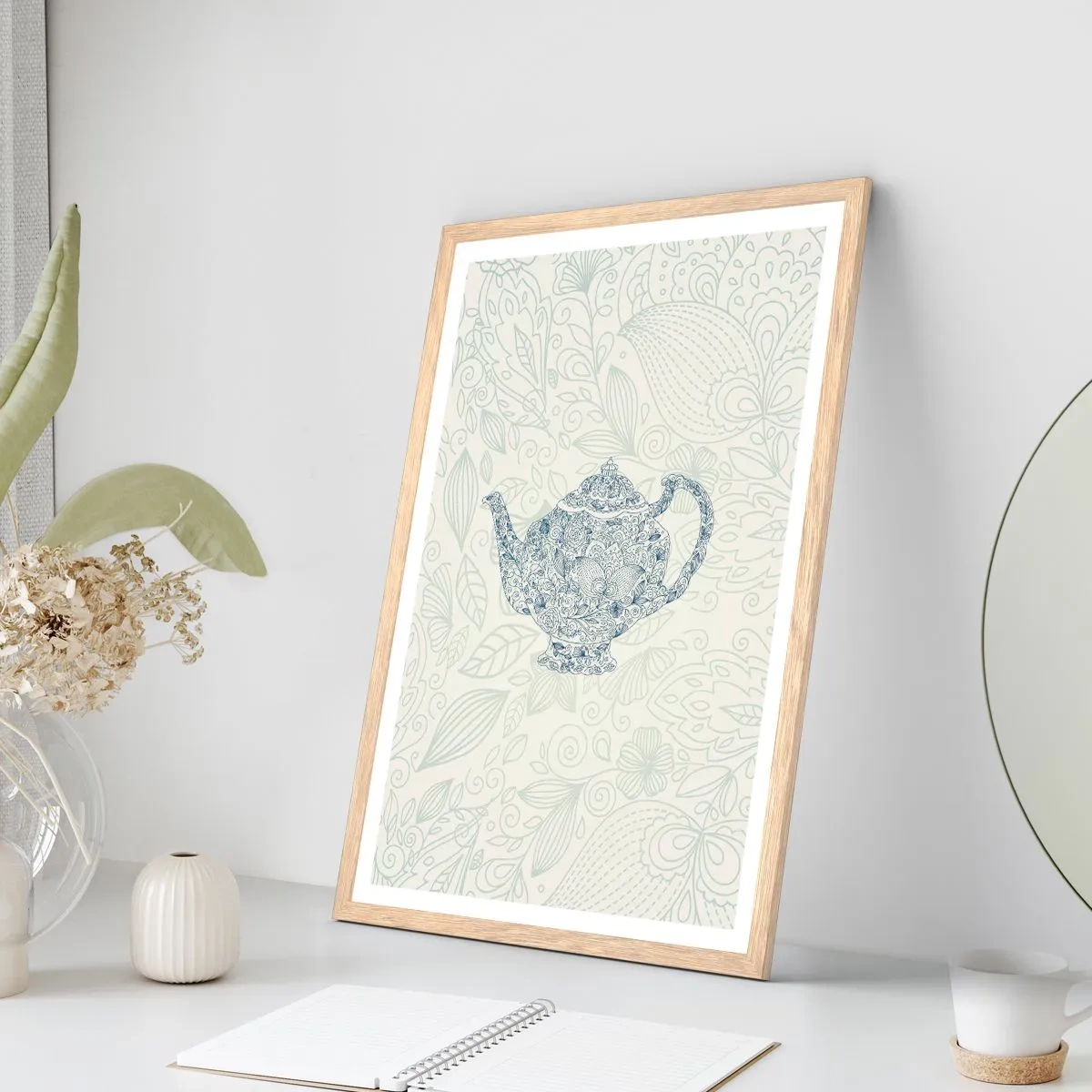 Póster en marco roble claro - El encanto del té - 50x70 cm