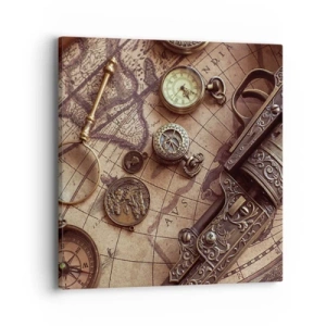 Cuadro sobre lienzo - Impresión de Imagen - La aventura llama - 40x40 cm