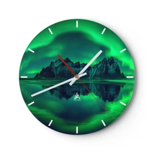 Reloj de pared - Reloj de vidrio - En los brazos de la aurora - 40x40 cm