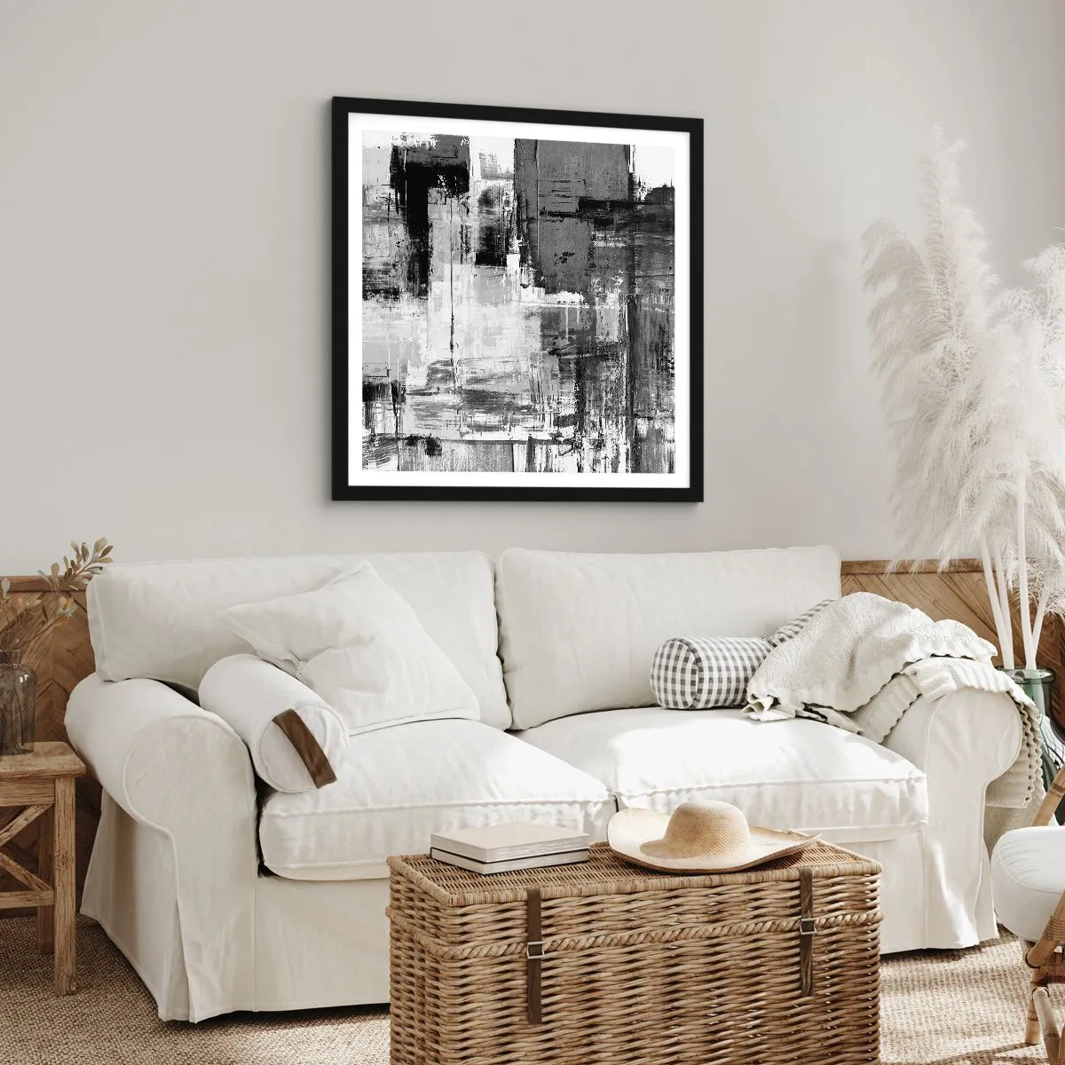 Póster en marco negro - El gris es hermoso - 60x60 cm