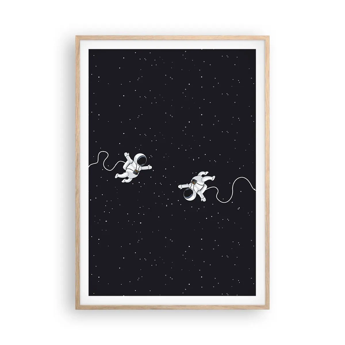 Póster en marco roble claro - Danza cósmica - 70x100 cm