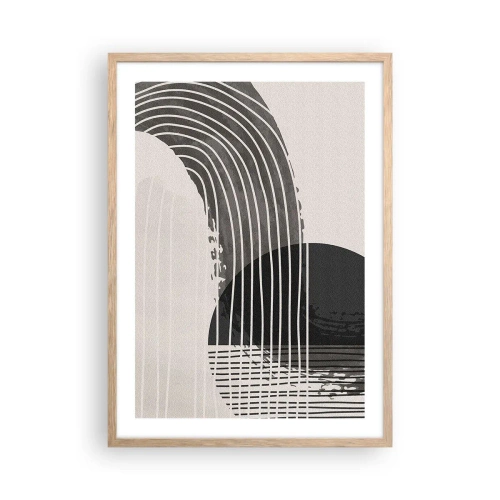 Póster en marco roble claro - Ida y vuelta - 50x70 cm