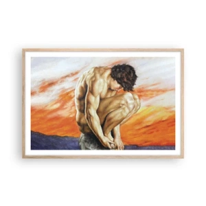 Póster en marco roble claro - Sumergido en sí mismo - 91x61 cm