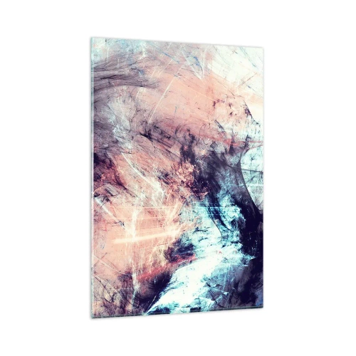 Cuadro sobre vidrio - Impresiones sobre Vidrio - Composición abstracta en tonos pastel y oscuros. - 80x120cm - Siente el viento - Decoración de pared moderna para salón y dormitorio ARTTOR